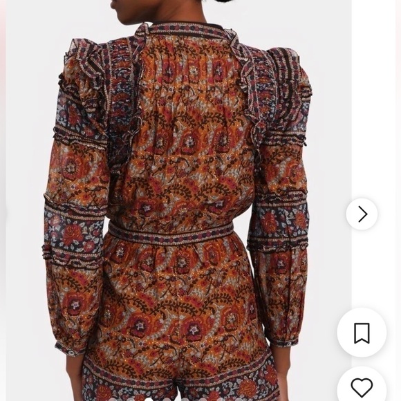 NWT Sea Rosita Border Long Sleeve Romper - Picture 3 of 6